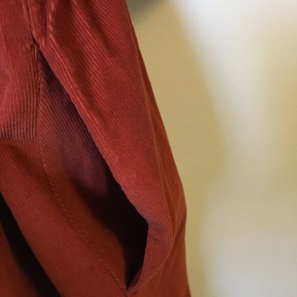 French Quintessence Elgantine Dress in Burnt Orange Terracotta Corduroy - Picture 7 of 16